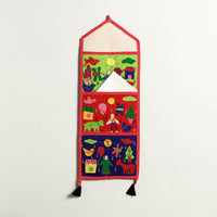 Pipli Applique Work Wall Hanging Letter Holder - (3 Pockets)