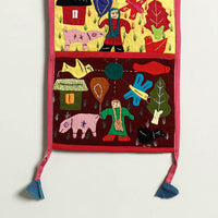 Pipli Applique Work Wall Hanging Letter Holder - (3 Pockets)