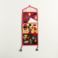 Pipli Applique Work Wall Hanging Letter Holder - (3 Pockets)