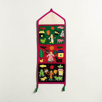 Pipli Applique Work Wall Hanging Letter Holder - (3 Pockets)