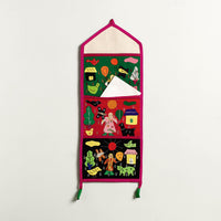 Pipli Applique Work Wall Hanging Letter Holder - (3 Pockets)