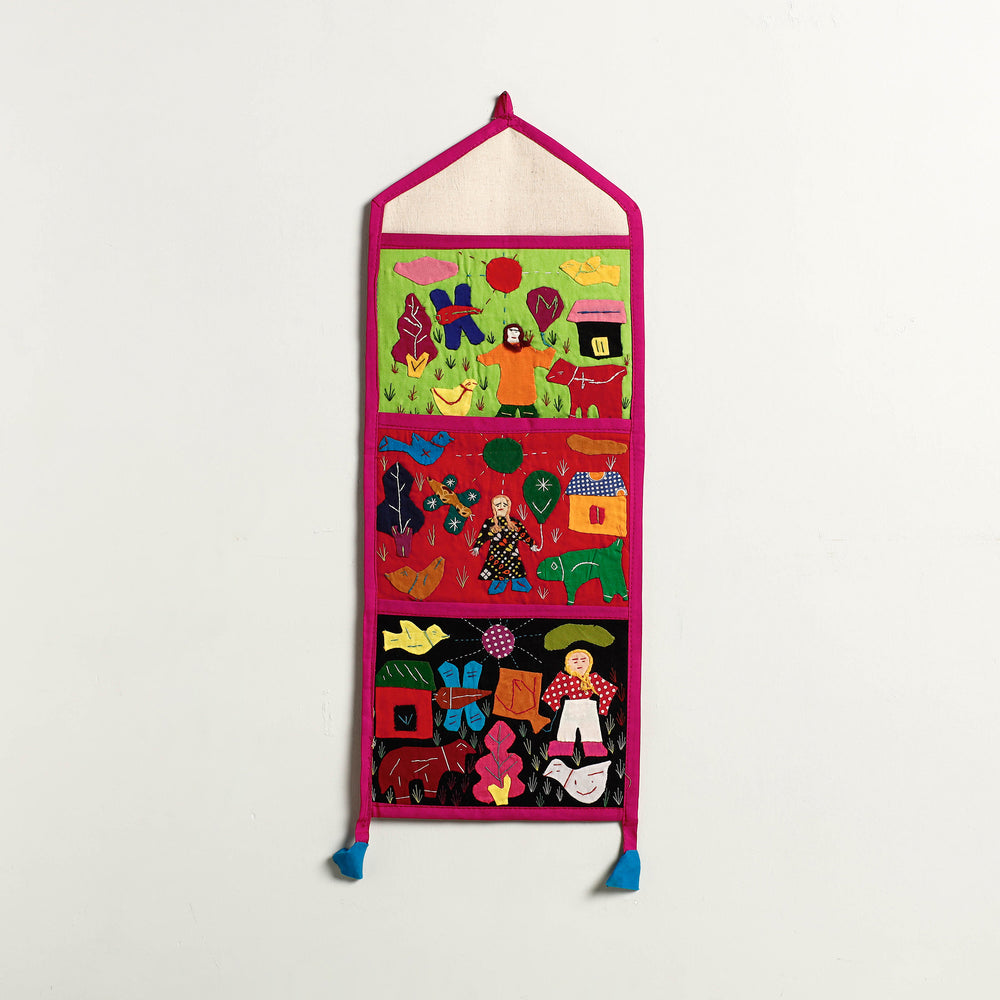 Pipli Applique Work Wall Hanging Letter Holder