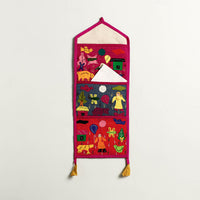 Pipli Applique Work Wall Hanging Letter Holder - (3 Pockets)