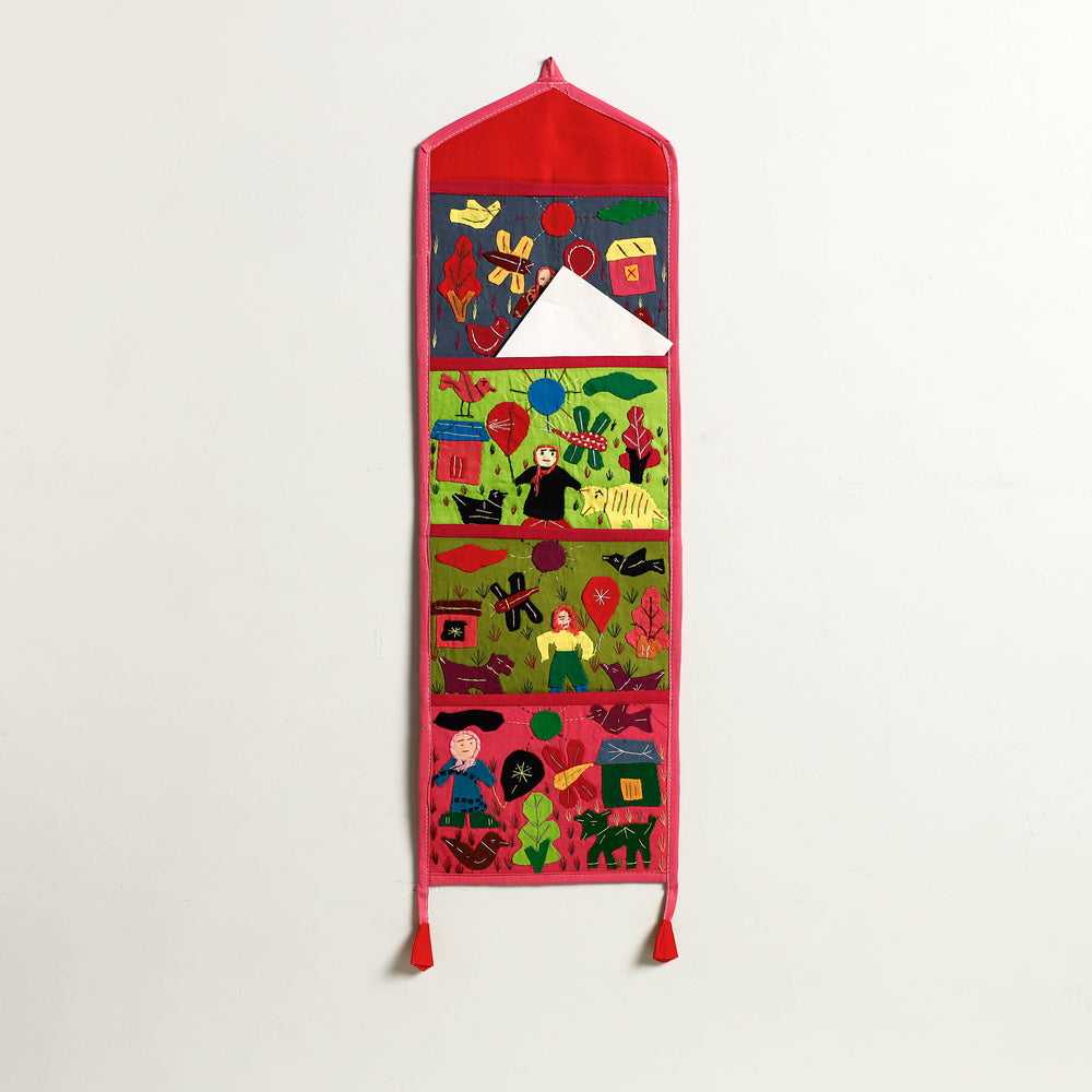 Pipli Applique Work Wall Hanging Letter Holder