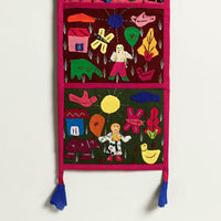 Pipli Applique Work Wall Hanging Letter Holder - (4 Pockets)