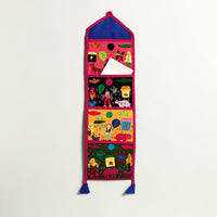 Pipli Applique Work Wall Hanging Letter Holder - (4 Pockets)