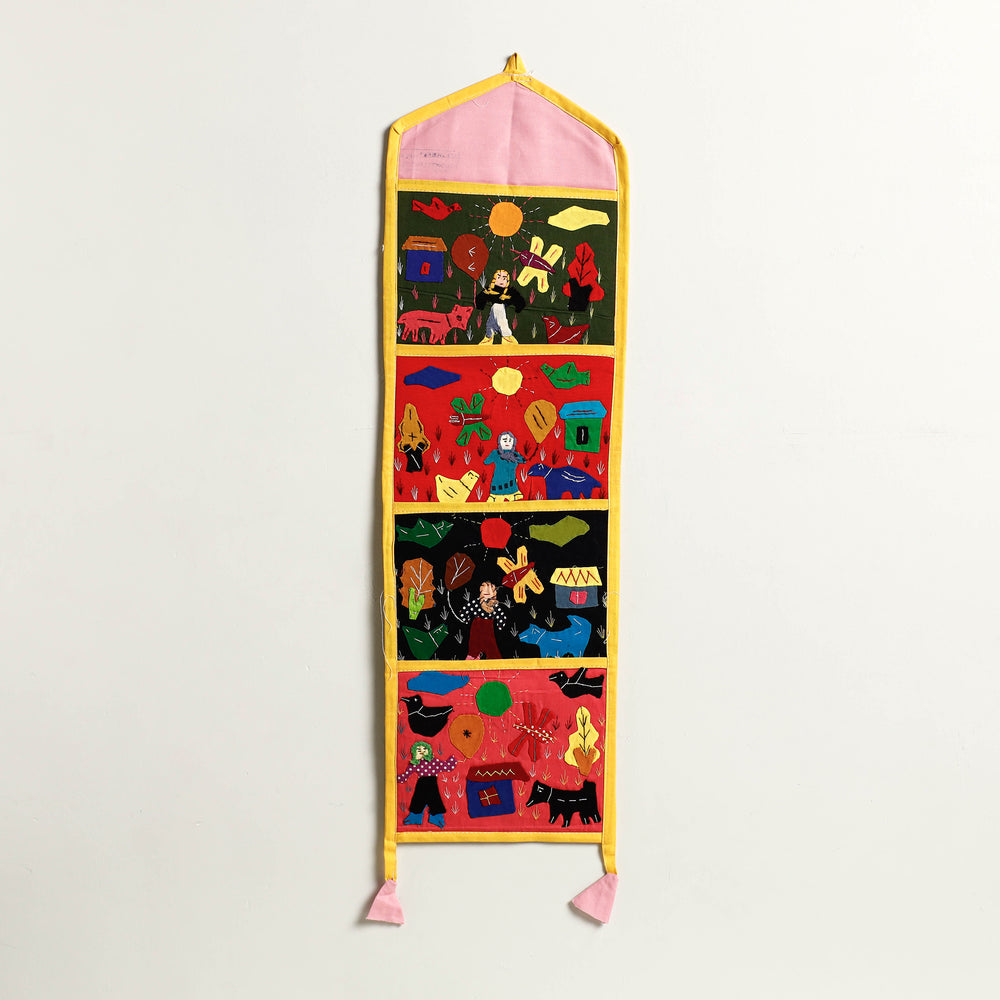 Pipli Applique Work Wall Hanging Letter Holder 