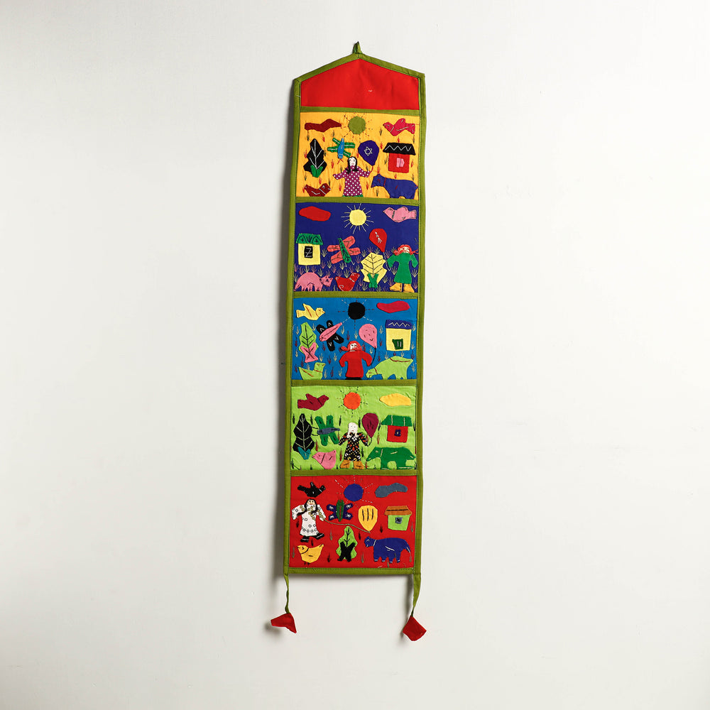 Pipli Applique Work Wall Hanging Letter Holder - (5 Pockets)