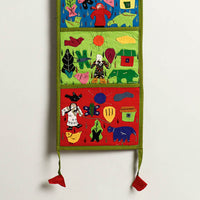 Pipli Applique Work Wall Hanging Letter Holder - (5 Pockets)