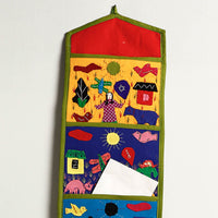 Pipli Applique Work Wall Hanging Letter Holder - (5 Pockets)