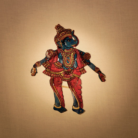 Ganesha - Tholu Bommalata Leather Puppet Wall Hanging (12.5 in)