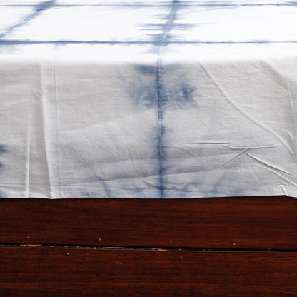 White - Shibori Tie Dye Pure Cotton Double Bed Cover with Pillow Covers (108 x 90 in)