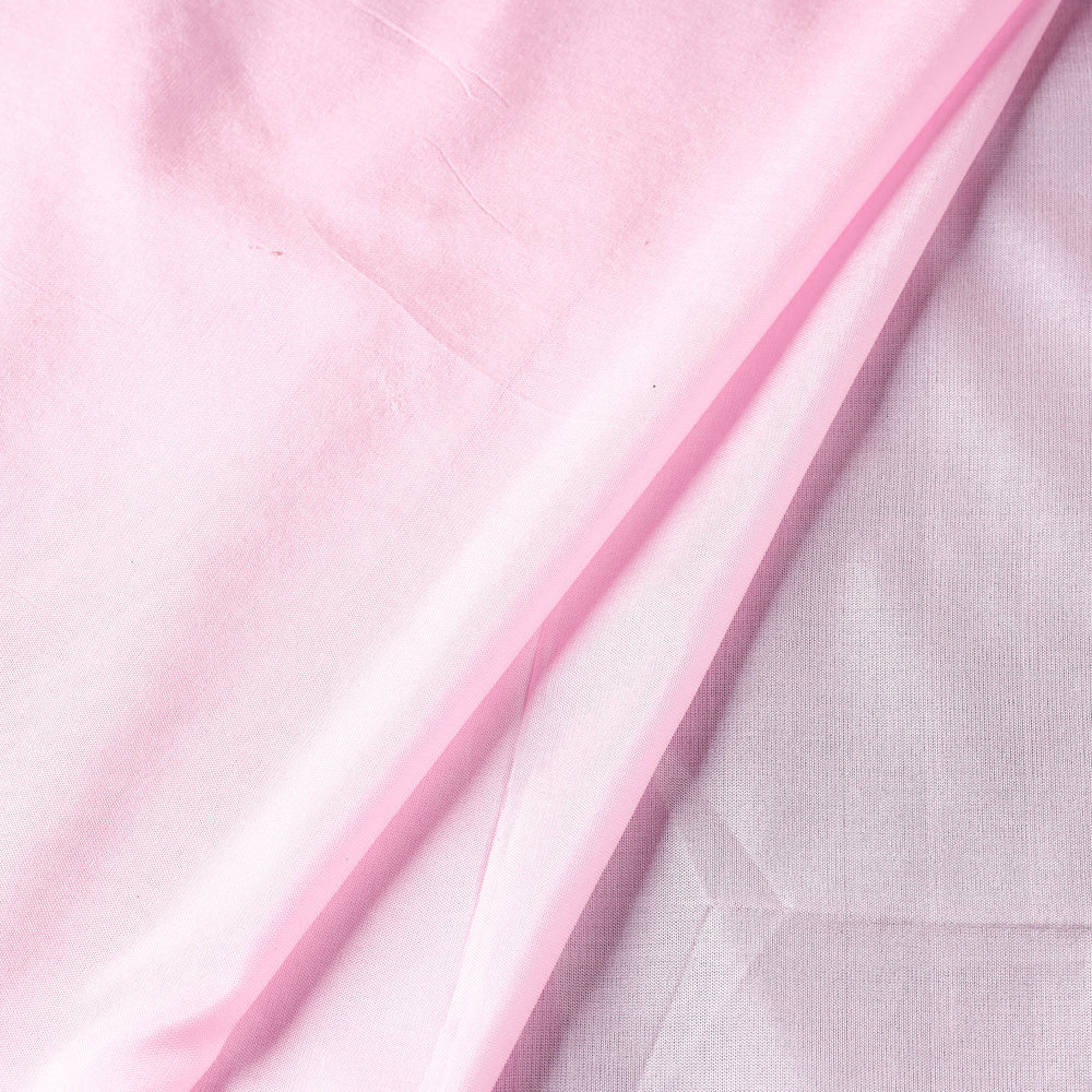 Baby Pink Prewashed Plain Pure Silk Fabric