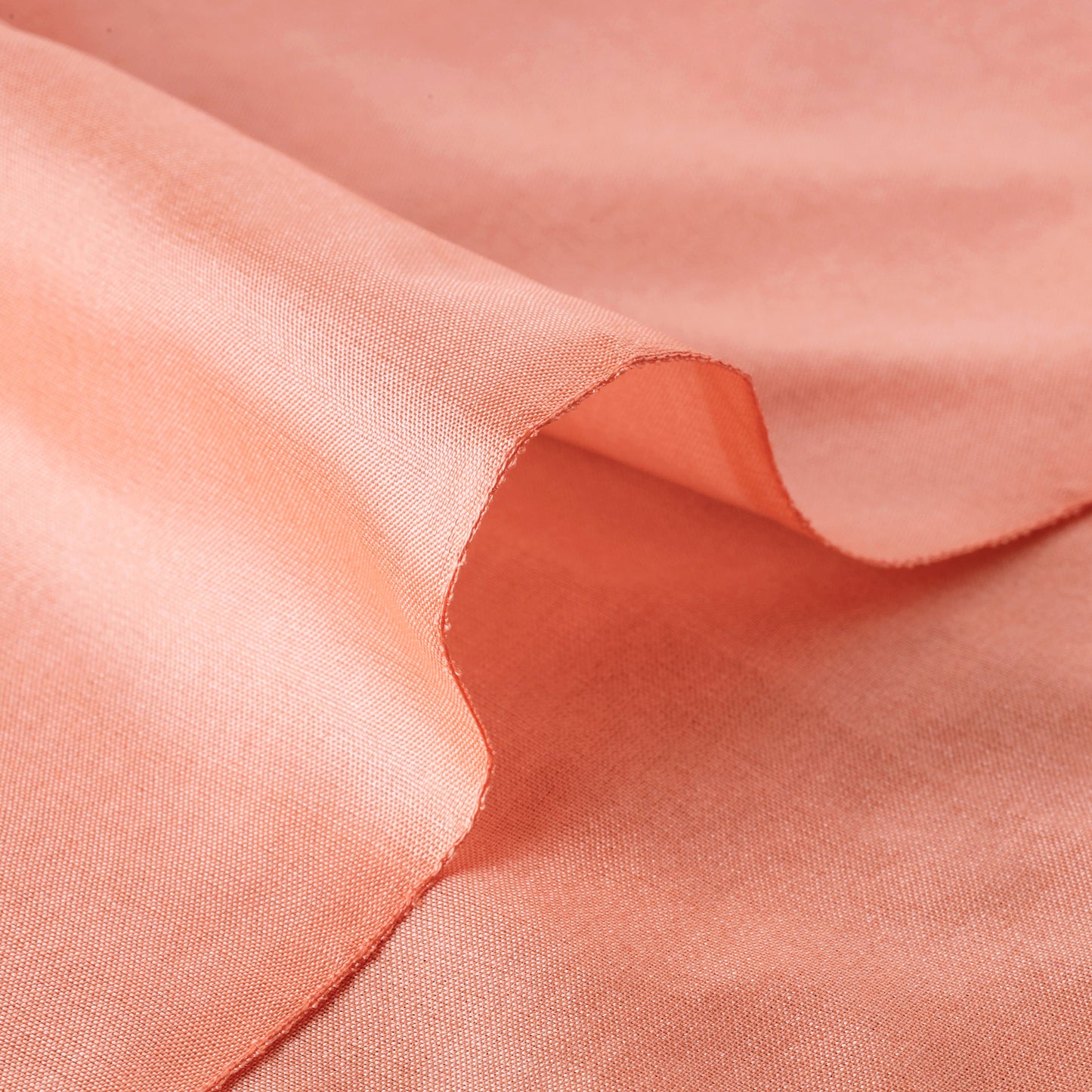 Orange - Peach Prewashed Plain Pure Silk Fabric