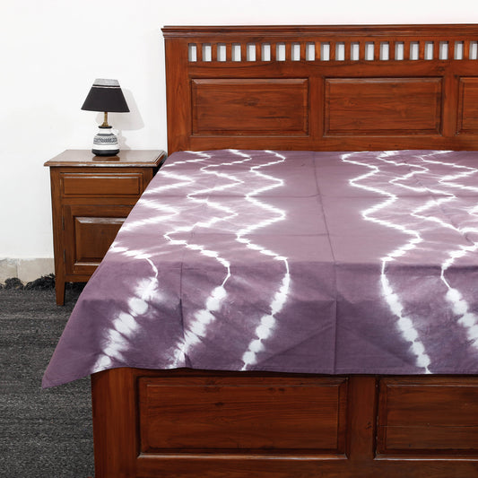 Purple - Shibori Tie-Dye Pure Cotton Single Bed Cover (90 x 60 in)