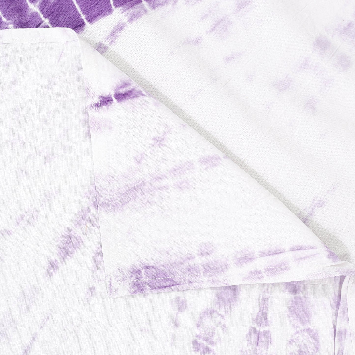 White - Shibori Tie-Dye Pure Cotton Single Bed Cover (90 x 60 in)