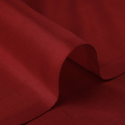 Dark Red Prewashed Plain Pure Silk Fabric