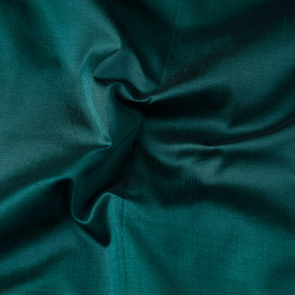 Dark Green Prewashed Plain Pure Silk Fabric