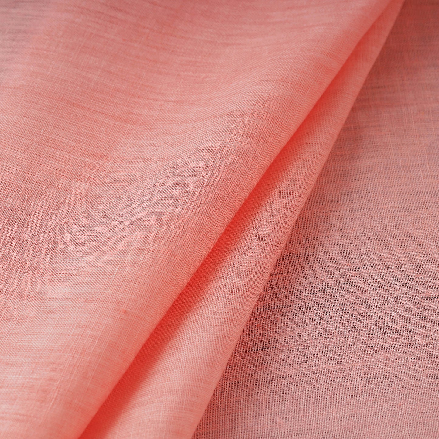 Peach - Bhagalpuri Handloom Pure Linen Fabric