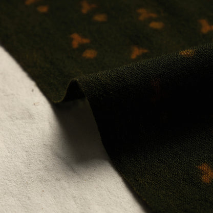 Green & Yellow Butti's Pure Wool Handloom Ajrakh Hand Block Printed Fabric