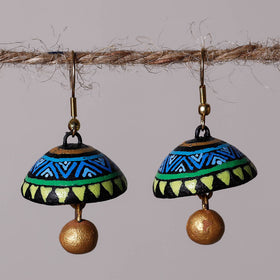  Miniature Handpainted Terracotta Jhumki Earrings Online at iTokri.com