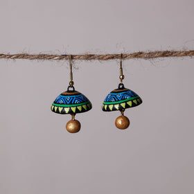  Miniature Handpainted Terracotta Jhumki Earrings Online at iTokri.com