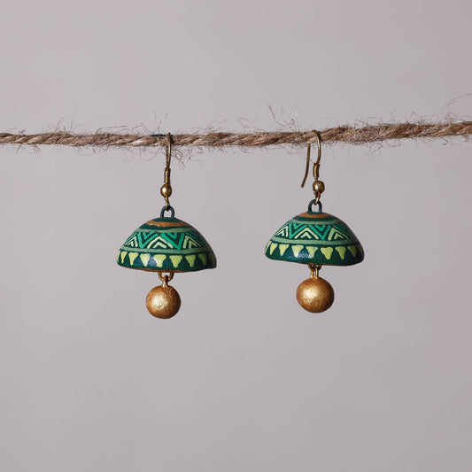 Miniature Handpainted Terracotta Jhumki Earrings