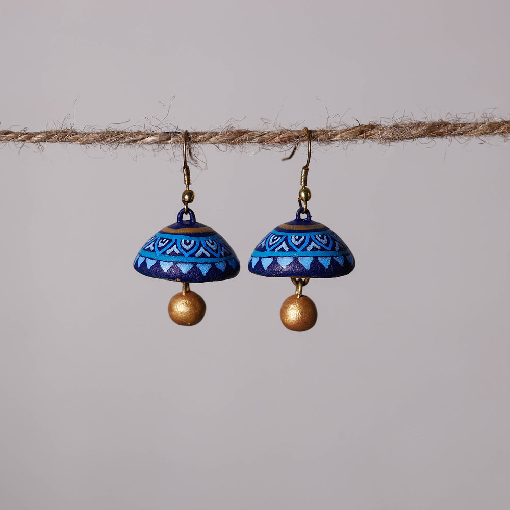 Miniature Handpainted Terracotta Jhumki Earrings