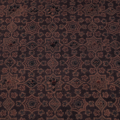 Maroon - Faded Brown Pure Wool Handloom Ajrakh Hand Block Printed Fabric