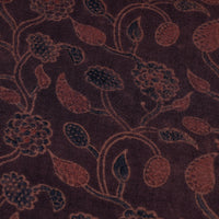 Maroon - Paisley Jaal Pure Wool Handloom Ajrakh Hand Block Printed Fabric