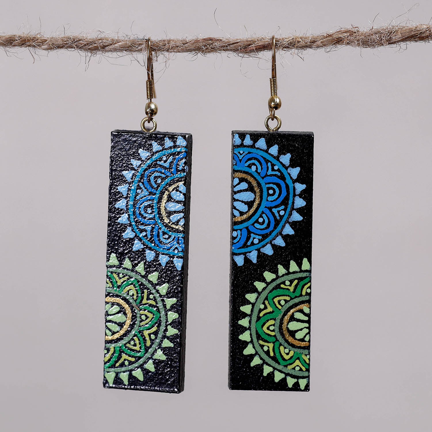 Hand painted sale wooden earrings