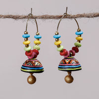 Miniature Handpainted Terracotta Big Bali Earrings