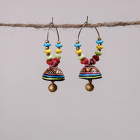 Miniature Handpainted Terracotta Big Bali Earrings