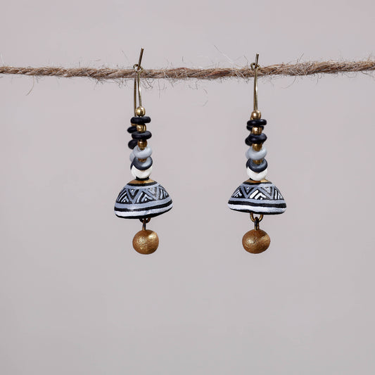 Miniature Handpainted Terracotta Big Bali Earrings