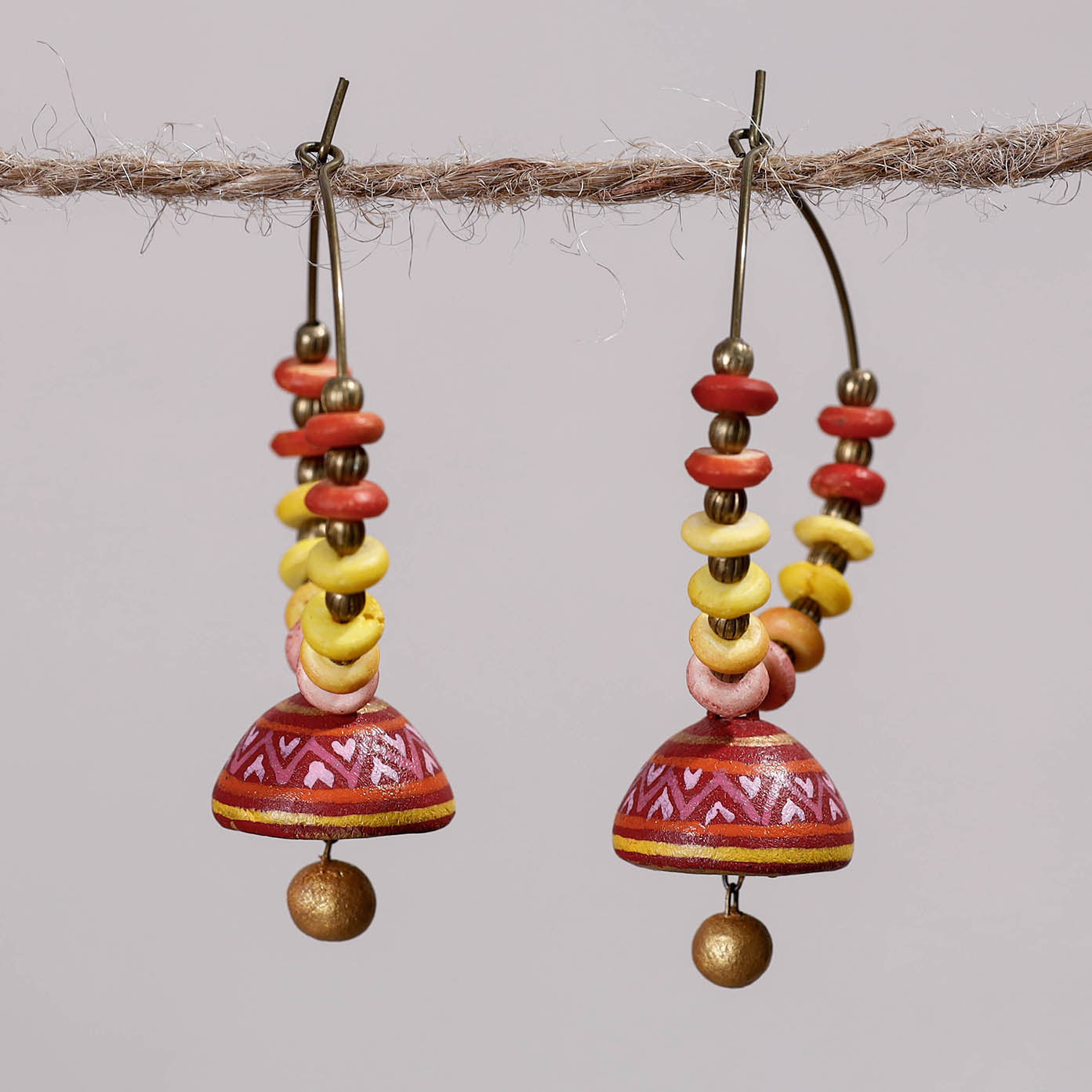 Buy Miniature Handpainted Terracotta Big Bali Earrings Online at iTokri.com  - iTokri आई.टोकरी