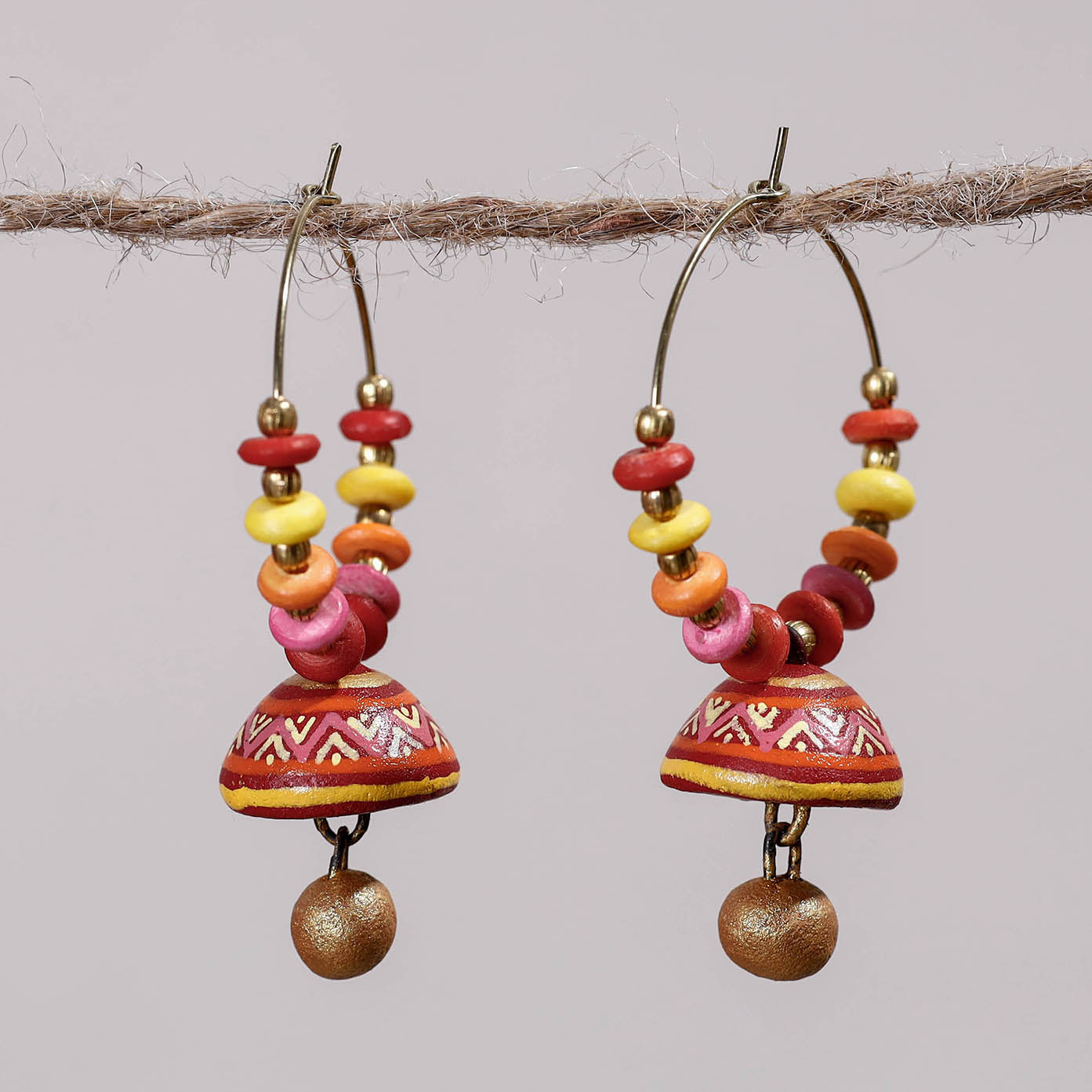 Buy Jute And Silk Thread Earrings Online  Handmade  Boho Titli