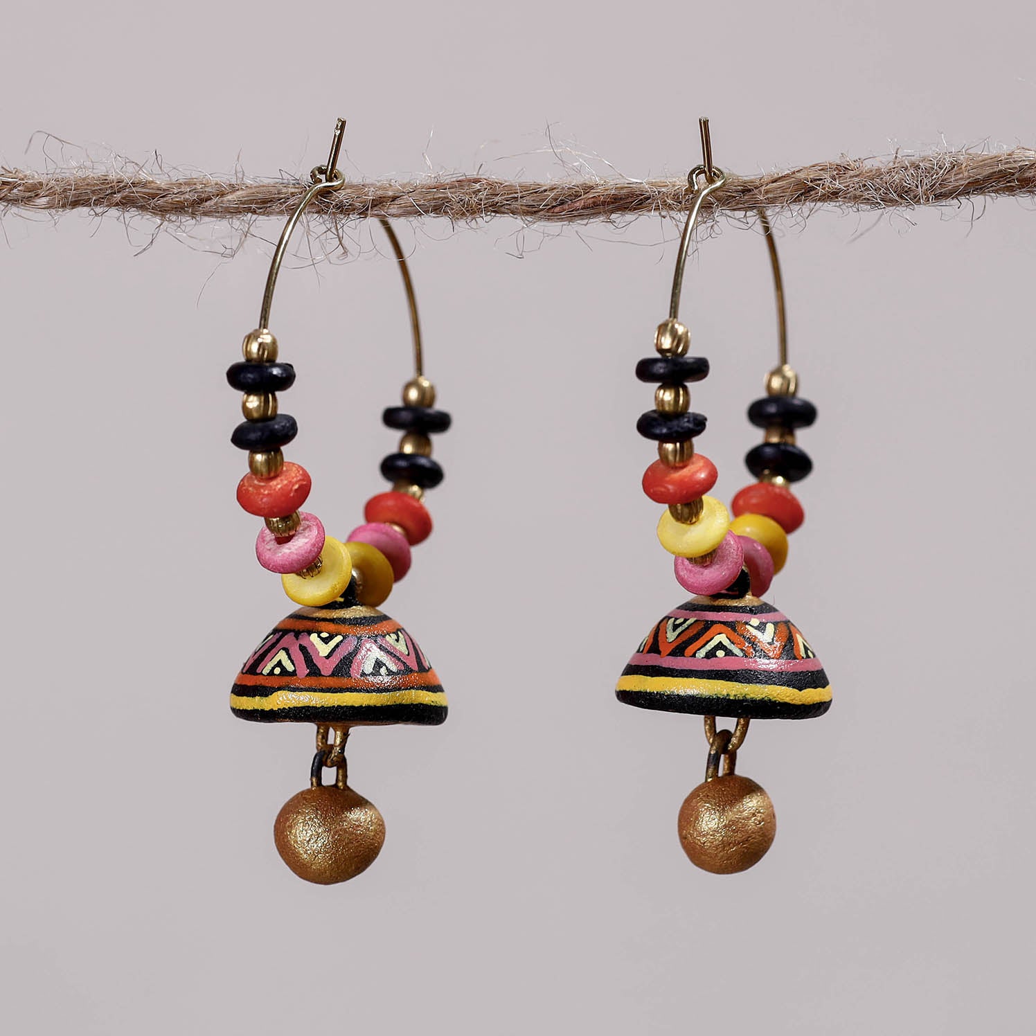 Buy Designer Silk Thread Gold Multi Colours Jhumka Earrings Online in India   Etsy