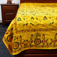 Bengal Kantha Embroidered Cotton Single Bed Cover 