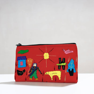 Pipli Applique Work Cotton Cosmetic Pouch