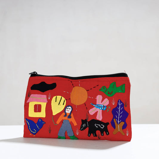 Pipli Applique Work Cotton Cosmetic Pouch