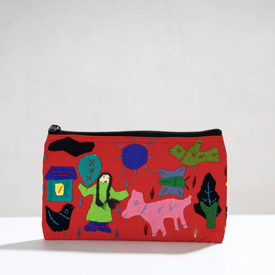 Pipli Applique Work Cotton Cosmetic Pouch