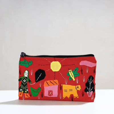 Pipli Applique Work Cotton Cosmetic Pouch