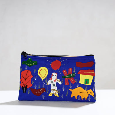 Pipli Applique Work Cotton Cosmetic Pouch