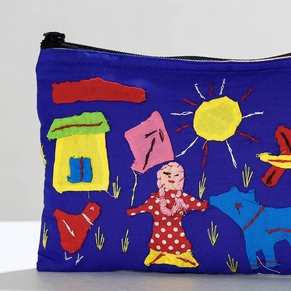 Pipli Applique Work Cotton Cosmetic Pouch