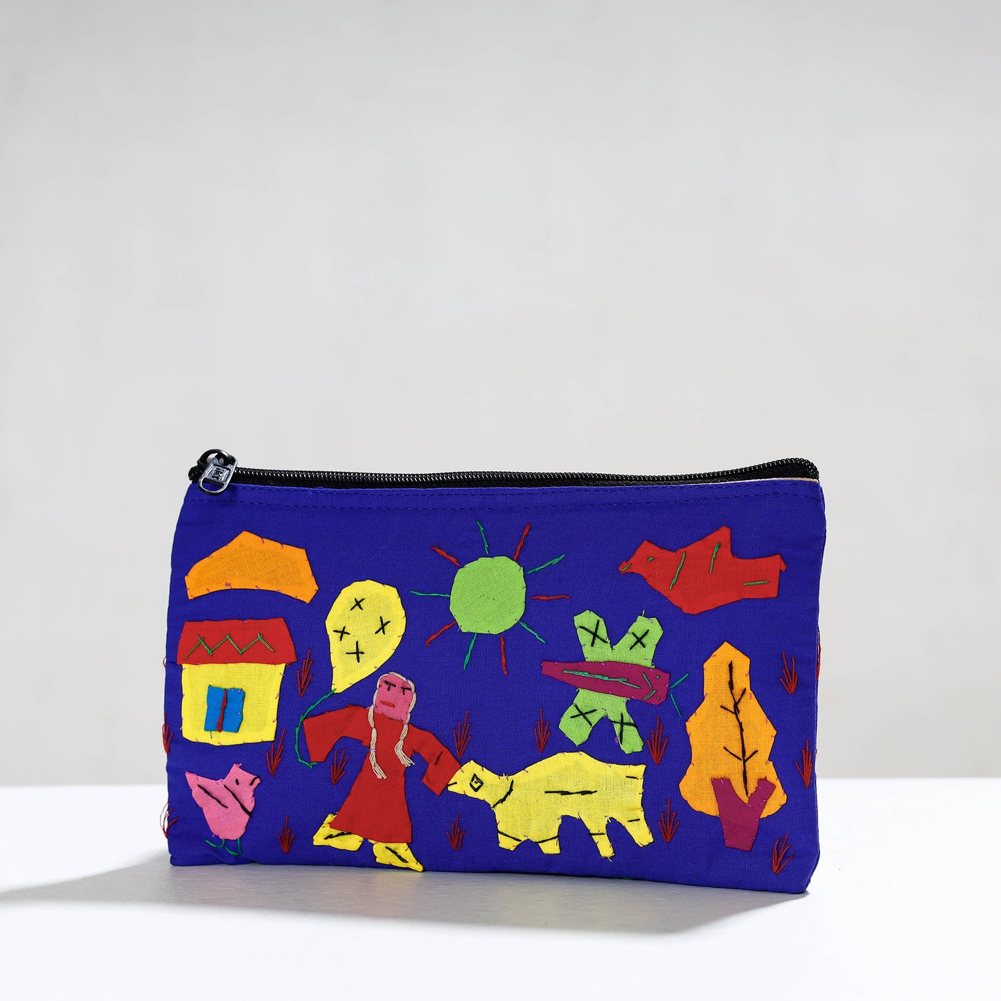 Pipli Applique Work Cotton Cosmetic Pouch