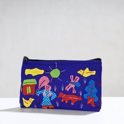 Pipli Applique Work Cotton Cosmetic Pouch