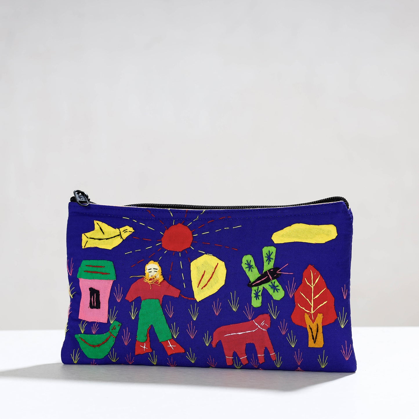 Pipli Applique Work Cotton Cosmetic Pouch