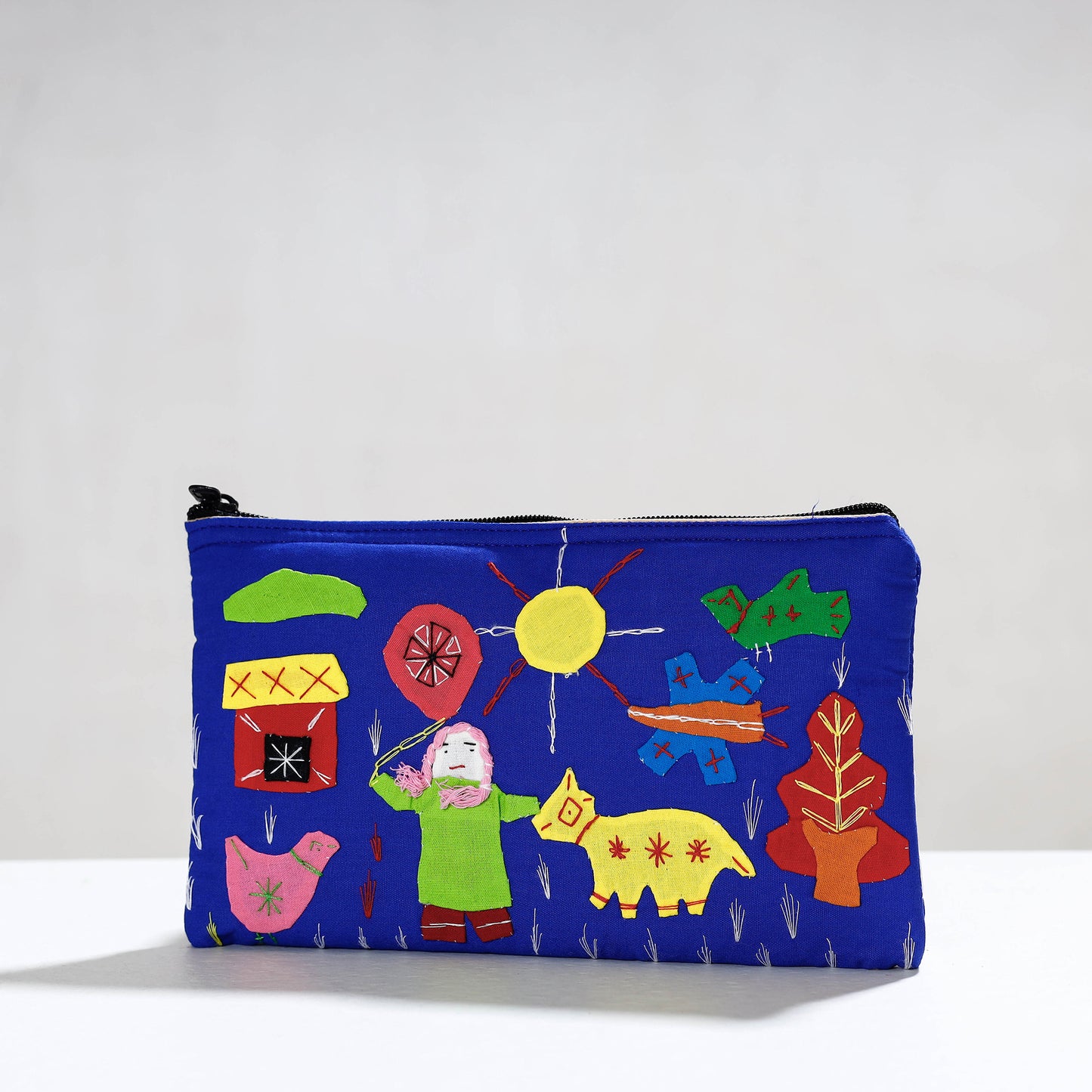 Pipli Applique Work Cotton Cosmetic Pouch