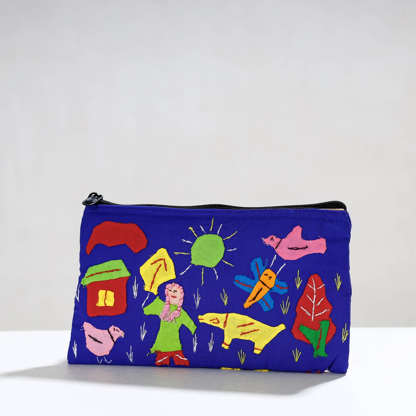 Pipli Applique Work Cotton Cosmetic Pouch