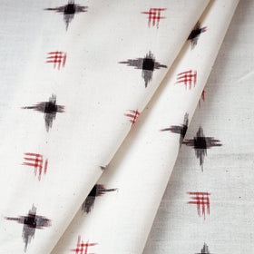 Buy White Pochampally Double Ikat Fabric Online in India